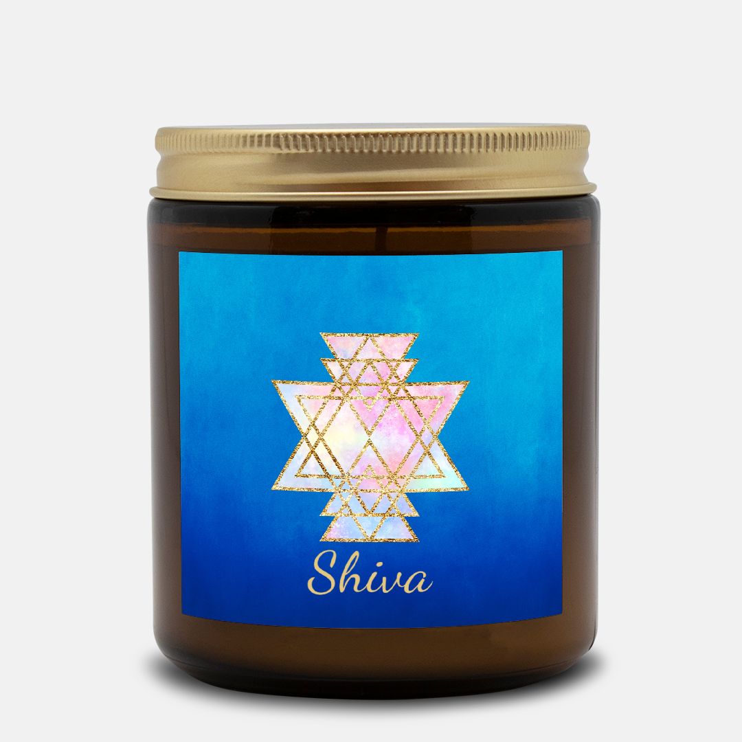 Shiva Coconut Soy Vegan Candle in an Amber Glass Jar 9oz by Goddess Swag. Hand Poured. Toxin-free. Paraben-free. Phthalate-free.