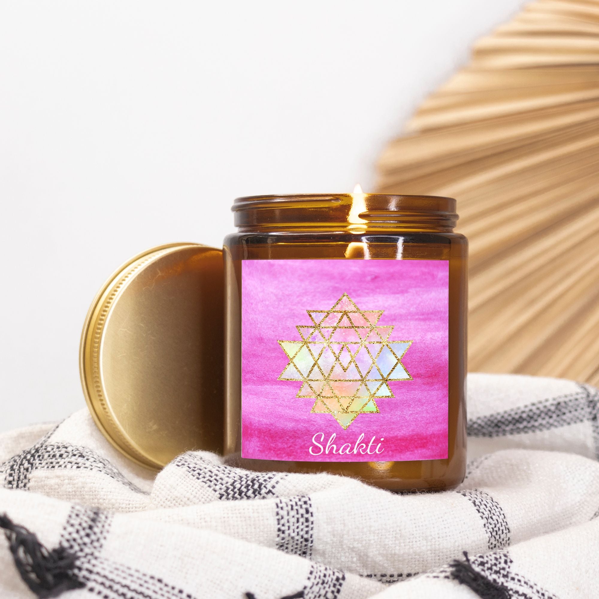 Shakti Coconut Soy Vegan Candle in an Amber Jar 9oz by Goddess Swag. Hand Poured. Toxin-free. Paraben-free. Phthalate-free.