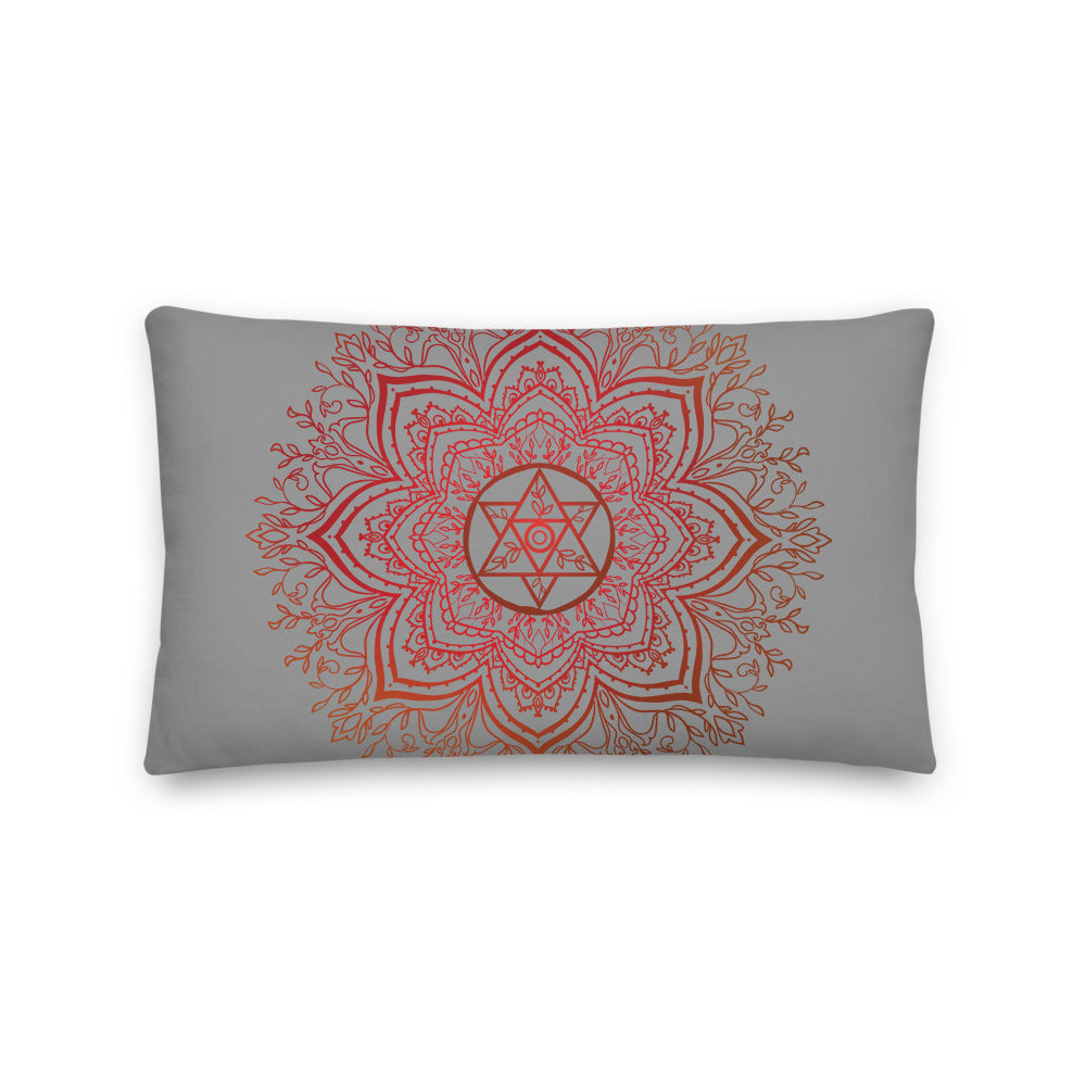 Goddess Swag Earth Star Chakra Mandala Lumbar Throw Pillow 20" x 12" ~ Sacred Geometry Home Decor