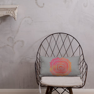 Goddess Swag Root Chakra Mandala Lumbar Pillow 20" x 12" ~ Sacred Geometry Home Decor