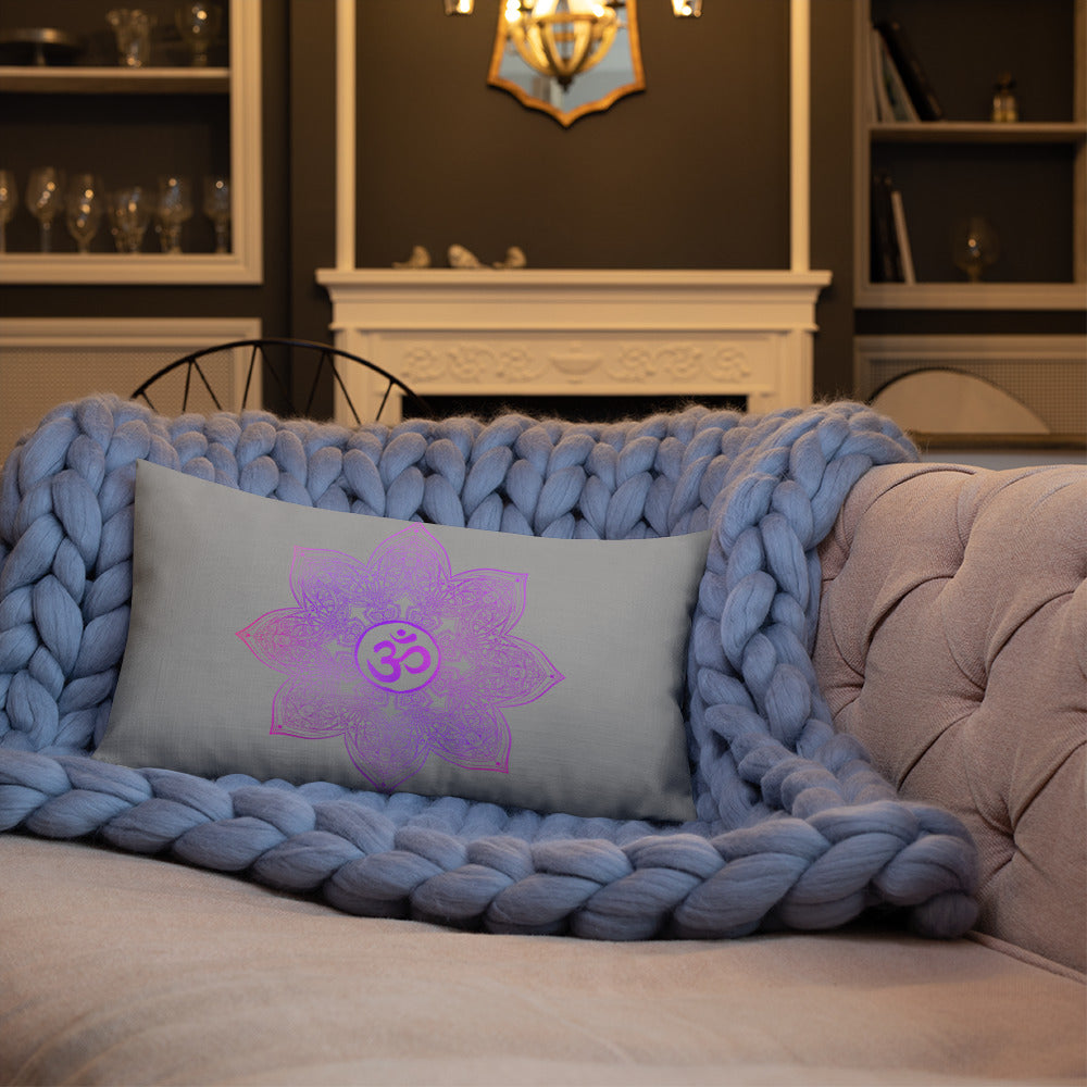 Goddess Swag Crown Chakra Mandala Lumbar Pillow 20" x 12" ~ Sacred Geometry Home Decor