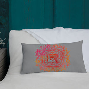 Goddess Swag Root Chakra Mandala Lumbar Pillow 20" x 12" ~ Sacred Geometry Home Decor
