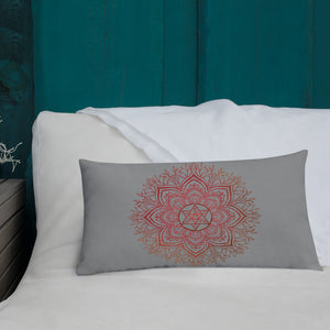 Goddess Swag Earth Star Chakra Mandala Lumbar Throw Pillow 20" x 12" ~ Sacred Geometry Home Decor