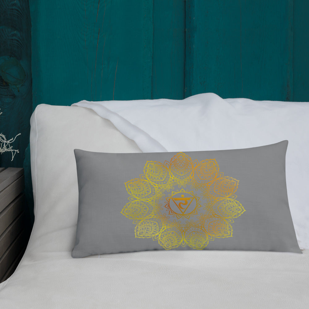 Goddess Swag Solar Plexus Chakra Mandala Lumbar Pillow 20" x 12" ~ Sacred Geometry Home Decor