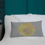 Load image into Gallery viewer, Goddess Swag Solar Plexus Chakra Mandala Lumbar Pillow 20&quot; x 12&quot; ~ Sacred Geometry Home Decor
