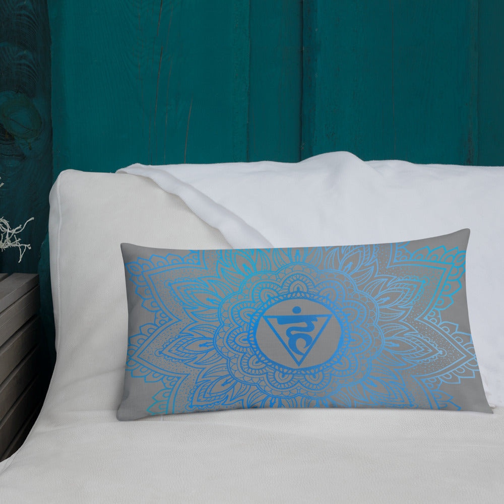 Goddess Swag Throat Chakra Mandala Lumbar Pillow 20" x 12" ~ Sacred Geometry Home Decor