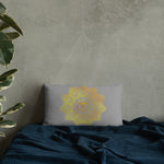 Load image into Gallery viewer, Goddess Swag Solar Plexus Chakra Mandala Lumbar Pillow 20&quot; x 12&quot; ~ Sacred Geometry Home Decor
