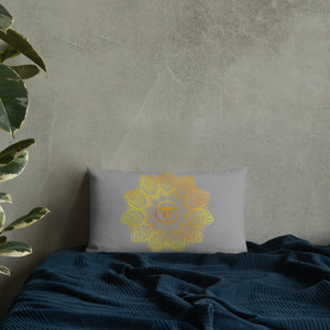 Goddess Swag Solar Plexus Chakra Mandala Lumbar Pillow 20" x 12" ~ Sacred Geometry Home Decor