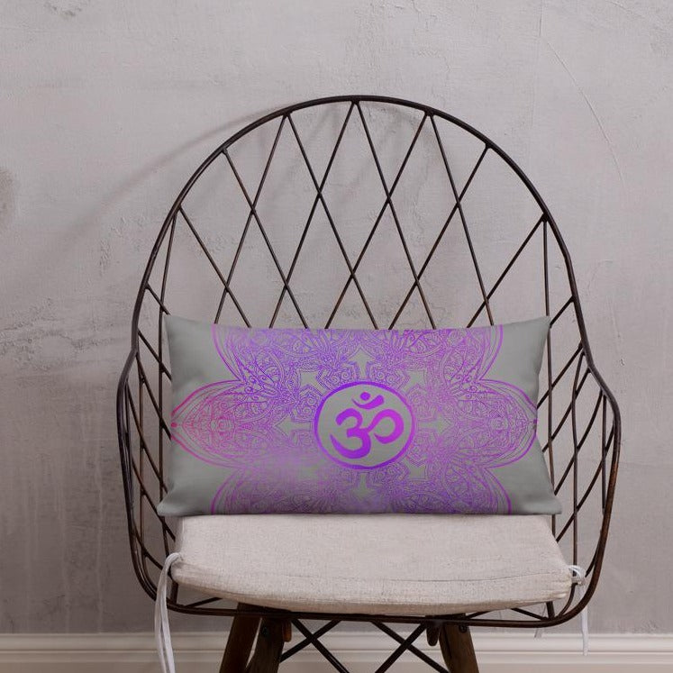 Goddess Swag Crown Chakra Mandala Lumbar Pillow 20" x 12" ~ Sacred Geometry Home Decor