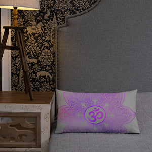 Goddess Swag Crown Chakra Mandala Lumbar Pillow 20" x 12" ~ Sacred Geometry Home Decor