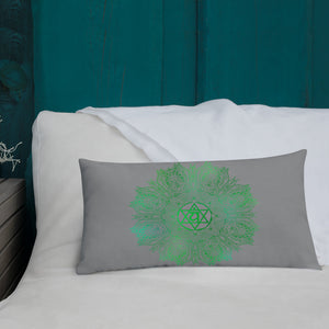 Goddess Swag Heart Chakra Mandala Lumbar Pillow 20" x 12" ~ Sacred Geometry Home Decor