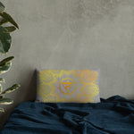 Load image into Gallery viewer, Goddess Swag Solar Plexus Chakra Mandala Lumbar Pillow 20&quot; x 12&quot; ~ Sacred Geometry Home Decor
