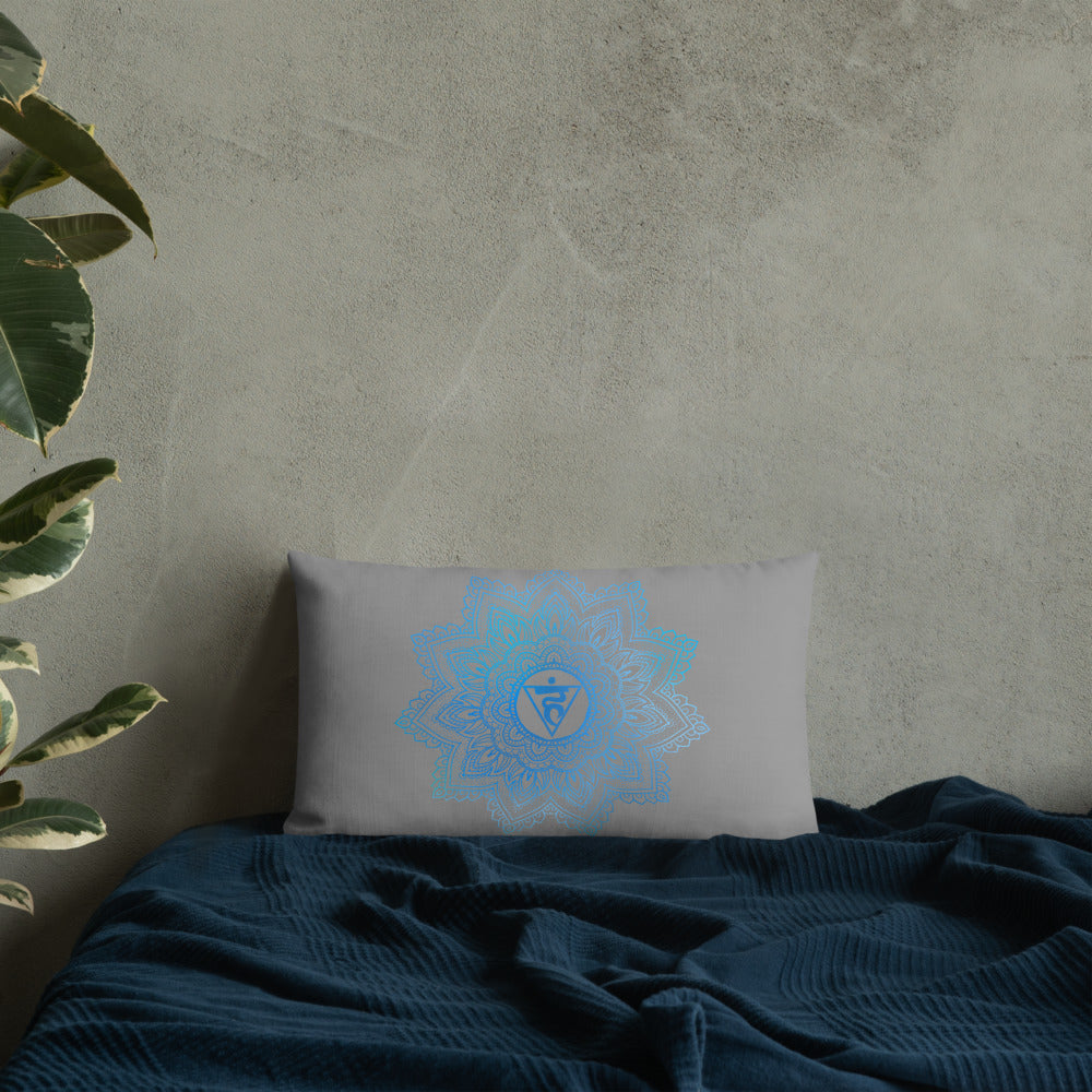 Goddess Swag Throat Chakra Mandala Lumbar Pillow 20" x 12" ~ Sacred Geometry Home Decor