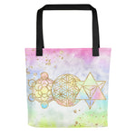Load image into Gallery viewer, Goddess Swag Cosmic Powers Sacred G TrioTote Bag for shopping, yoga class, or the beach
