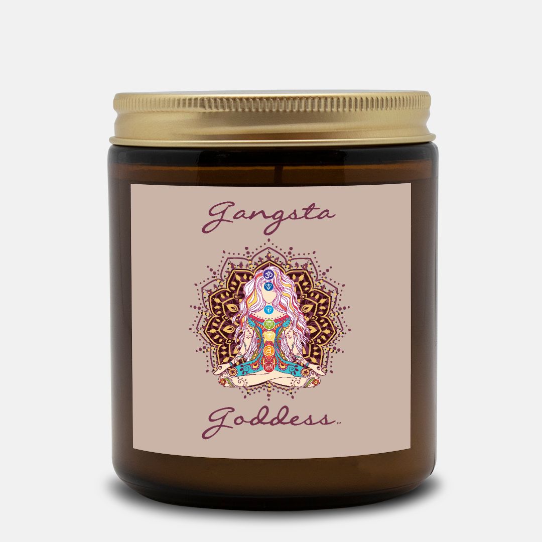 NEW! Gangsta Goddess Coconut Soy Vegan Blend Candle in an Amber Jar 9oz by Goddess Swag