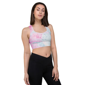 Ethereal Heart Chakra Longline Sports Bra Top by Goddess Swag