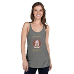 Load image into Gallery viewer, Gangsta Goddess The Next Level 6733 racerback tank is soft, lightweight, and form-fitting womens racerback tank top design is a goddess in lotus position with chakras showing and mandala behind her by Goddess Swag
