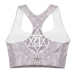 Load image into Gallery viewer, mystic 77 heart chakra mandala design longline sports bra top by goddess swag
