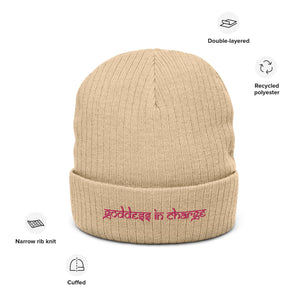NEW! Goddess in Charge Ribbed Knit Beanie by Goddess Swag